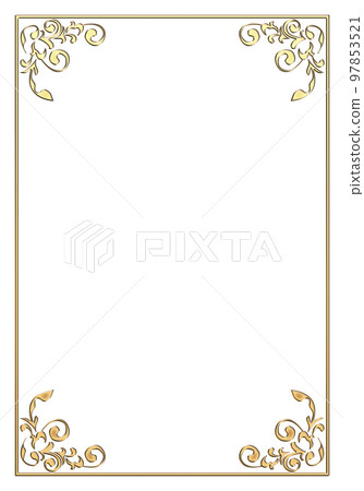 Certificate of commendation template vertical, frame with oriental pattern. Antique, vintage gold metallic. decorative lines Certificate of commendation template vertical, frame with oriental pattern. Antique, vintage gold metallic. decorative lines 97853521