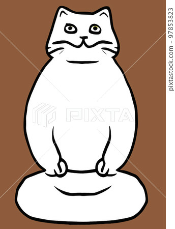 Illustration of cat practicing yoga Illustration of cat practicing yoga 97853823