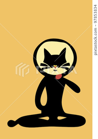 Illustration of cat practicing yoga Illustration of cat practicing yoga 97853834