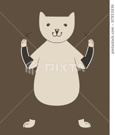 Illustration of cat practicing yoga Illustration of cat practicing yoga 97853836