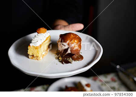 Beautiful and tasty food on a plate Beautiful and tasty food on a plate 97854300