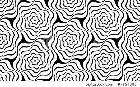 Abstract Seamless Wavy Lines Pattern. Black and White Texture. Abstract Seamless Wavy Lines Pattern. Black and White Texture. 97854393