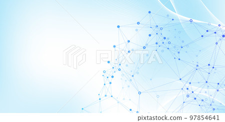 Abstract structure molecules or atom for science or medical background, illustration 97854641