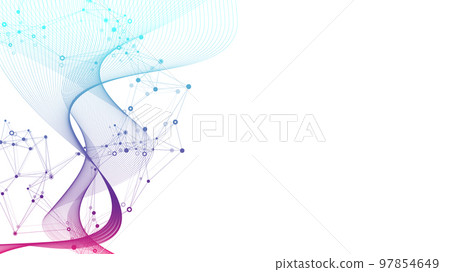 Abstract structure molecules or atom for science or medical background, illustration 97854649