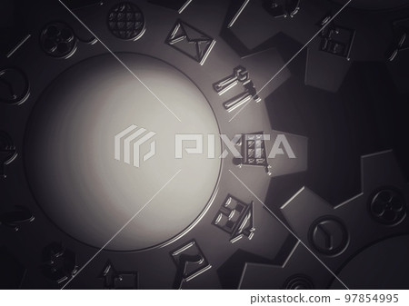3d illustration of gears connected in technology concept 3d illustration of gears connected in technology concept 97854995
