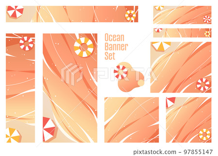 Banner set _ sea _ sunset Banner set _ sea _ sunset 97855147