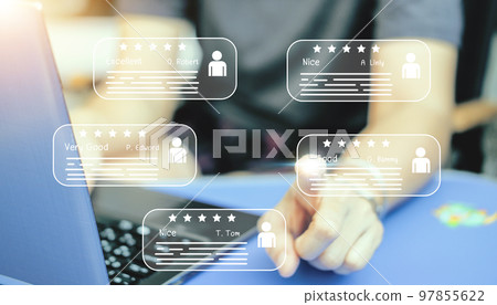 Users rate the service experience in the Concept : Customer Satisfaction Survey online application after using the service. 97855622