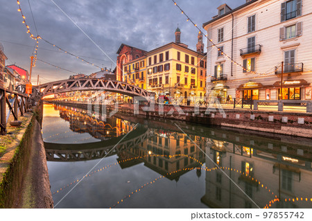 Naviglio Canal, Milan, Lombardy, Italy 97855742