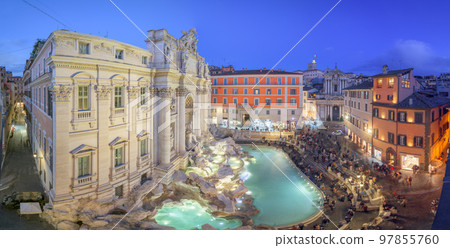 Rome, Italy overlooking Trevi Fountain 97855760