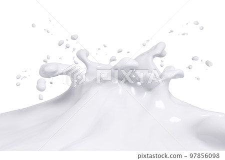 Milk splash, abstract liquid background, wavy drink illustration, dairy isolated 3d rendering Milk splash, abstract liquid background, wavy drink illustration, dairy isolated 3d rendering 97856098