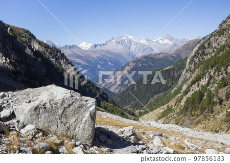 Trail to the Chriegalppass (Binntal, Valais, Switzerland) Trail to the Chriegalppass (Binntal, Valais, Switzerland) 97856183