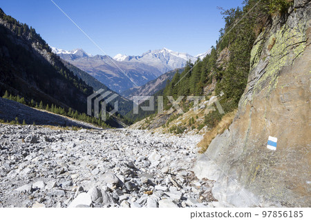 Trail to the Chriegalppass (Binntal, Valais, Switzerland) Trail to the Chriegalppass (Binntal, Valais, Switzerland) 97856185