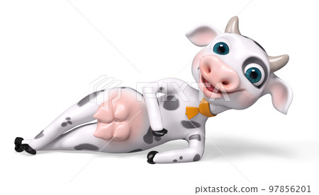 Cartoon character cow , 3d rendering Cartoon character cow , 3d rendering 97856201