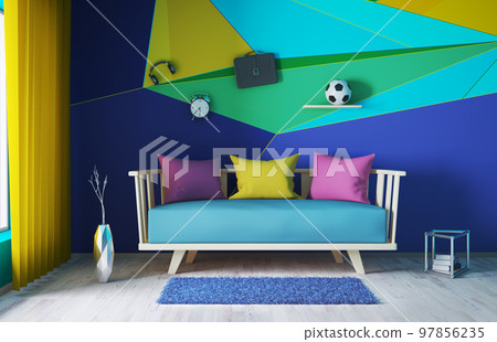 Modern interior of living room 3d rendering Modern interior of living room 3d rendering 97856235