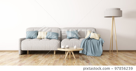 Interior design of modern living room with sofa 3d rendering 97856239
