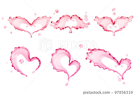 Splashing of juice, heart of  juicer abstract background, 3d rendering 97856319
