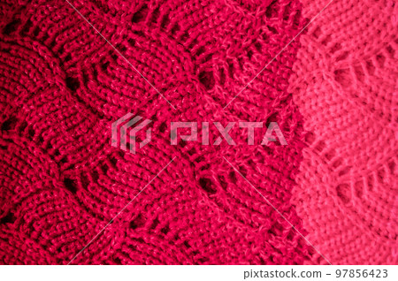 Organic knit material with macro wool threads. 97856423