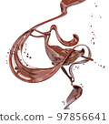 splash of brownish hot coffee or chocolate and girl isolated 3d rendering 97856641