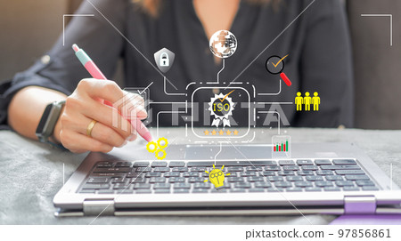 human resources personnel analysis concept : Changing the HR Landscape for Sustainable Business Success Driven by insights and focused on goals, processes, goals, skills 97856861