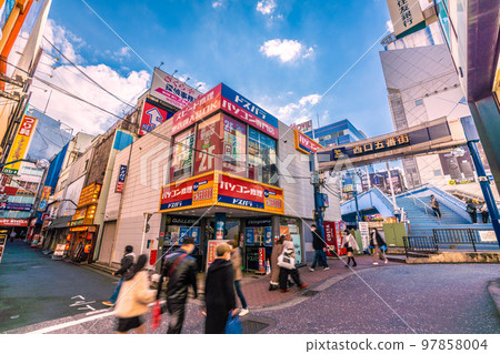 Yokohama cityscape in Japan New Year. View of the West Exit Fifth Avenue in front of Yokohama Station = January 2 Yokohama cityscape in Japan New Year. View of the West Exit Fifth Avenue in front of Yokohama Station = January 2 97858004