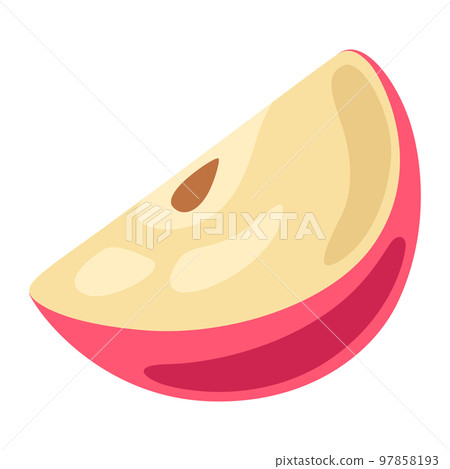 Illustration of apple slice. Image for gastronomy and agricultural industries. 97858193