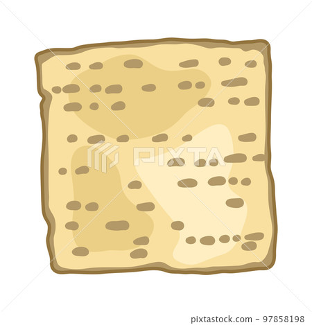 Illustration of matzah bread. Traditional jewish image for design. Object in decorative style. 97858198