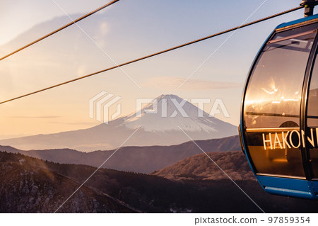 Hakone Ropeway, Mt.Fuji and Dusk Hakone Ropeway, Mt.Fuji and Dusk 97859354
