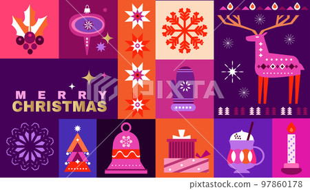 Merry Christmas  and Happy New Year Christmas  decoration 97860178