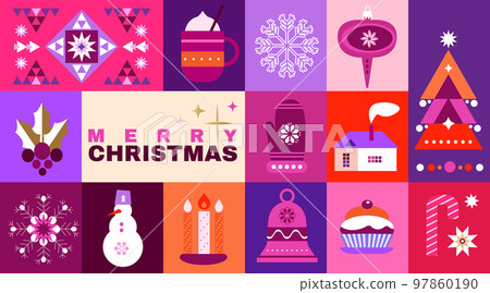 Merry Christmas  and Happy New Year Christmas  decoration 97860190