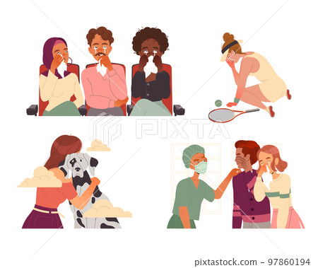 People Characters Crying and Weeping Feeling Deep Emotion Vector Set People Characters Crying and Weeping Feeling Deep Emotion Vector Set 97860194
