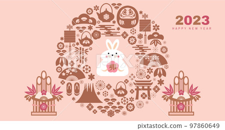 2023 Japanese new year greeting card (Nengajo) 2023 Japanese new year greeting card (Nengajo) 97860649