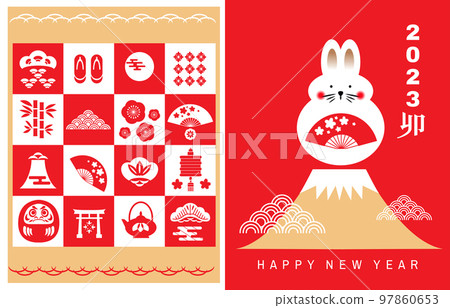 2023 Japanese new year greeting card (Nengajo)  97860653