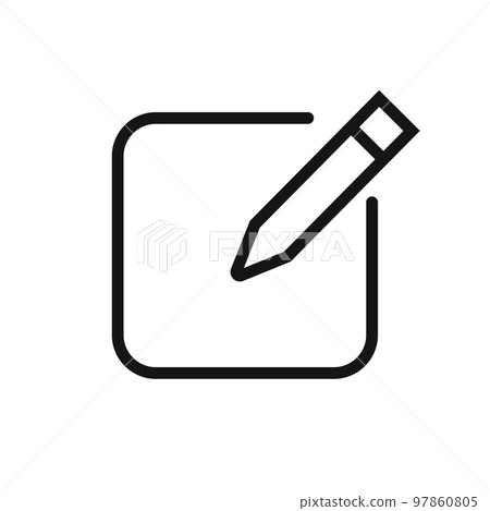 Edit line icon isolated on white background. Black flat thin icon on modern outline style. Linear symbol and editable stroke. Simple and pixel perfect stroke vector illustration. 97860805