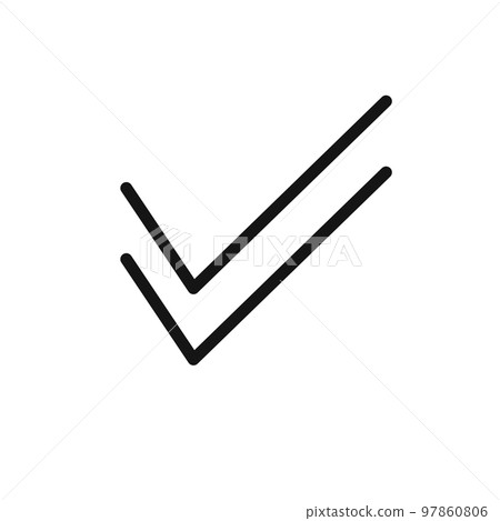 Done line icon isolated on white background. Black flat thin icon on modern outline style. Linear symbol and editable stroke. Simple and pixel perfect stroke vector illustration. Done line icon isolated on white background. Black flat thin icon on modern outline style. Linear symbol and editable stroke. Simple and pixel perfect stroke vector illustration. 97860806