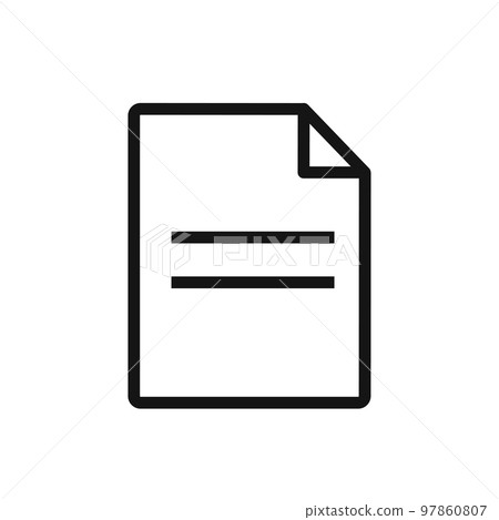 Document line icon isolated on white background. Black flat thin icon on modern outline style. Linear symbol and editable stroke. Simple and pixel perfect stroke vector illustration. Document line icon isolated on white background. Black flat thin icon on modern outline style. Linear symbol and editable stroke. Simple and pixel perfect stroke vector illustration. 97860807