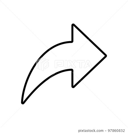 Arrow redo icon line isolated on white background. Black flat thin icon on modern outline style. Linear symbol and editable stroke. Simple and pixel perfect stroke vector illustration. 97860832