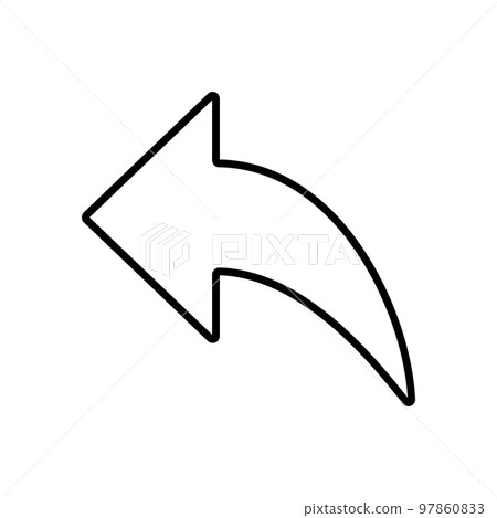 Arrow undo icon line isolated on white background. Black flat thin icon on modern outline style. Linear symbol and editable stroke. Simple and pixel perfect stroke vector illustration. 97860833