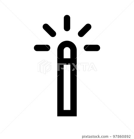 Color wand icon line isolated on white background. Black flat thin icon on modern outline style. Linear symbol and editable stroke. Simple and pixel perfect stroke vector illustration. 97860892