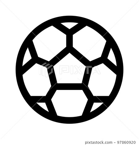 Football ball icon line isolated on white background. Black flat thin icon on modern outline style. Linear symbol and editable stroke. Simple and pixel perfect stroke vector illustration. Football ball icon line isolated on white background. Black flat thin icon on modern outline style. Linear symbol and editable stroke. Simple and pixel perfect stroke vector illustration. 97860920