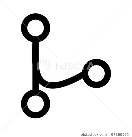 Git merge icon line isolated on white background. Black flat thin icon on modern outline style. Linear symbol and editable stroke. Simple and pixel perfect stroke vector illustration. 97860925