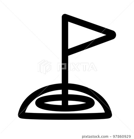 Golf icon line isolated on white background. Black flat thin icon on modern outline style. Linear symbol and editable stroke. Simple and pixel perfect stroke vector illustration. 97860929