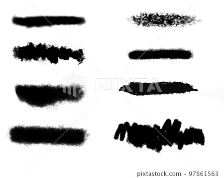 Set of hand drawn brushes imitating charcoal strokes Set of hand drawn brushes imitating charcoal strokes 97861563