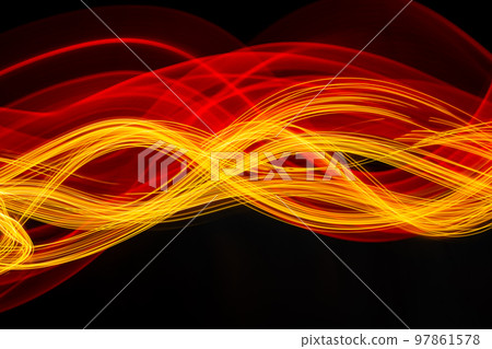 Abstract modern technology banner design. Digital neon fractal lines on black background. Abstract modern technology banner design. Digital neon fractal lines on black background. 97861578