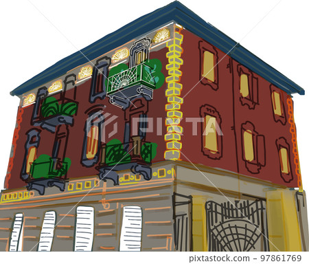 isolated old classical building isolated old classical building 97861769