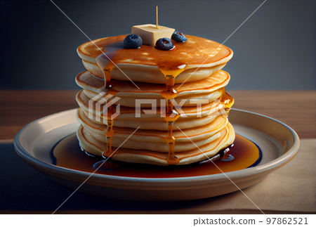 Mouthwatering traditional american pancakes 97862521