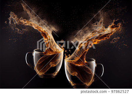 illustration of cup of coffee, top view illustration of cup of coffee, top view 97862527