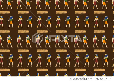 Ancient Egyptian Seamless Pattern Ancient Egyptian Seamless Pattern 97862528