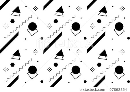 Memphis Monochrome Background Memphis Monochrome Background 97862864