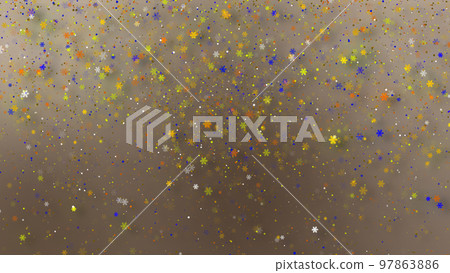 3D rendering of a glowing stylized vibrant Christmas background with falling snowflakes 97863886