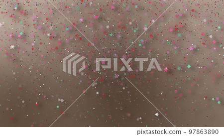 3D rendering of a glowing stylized vibrant Christmas background with falling snowflakes 97863890